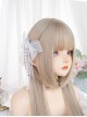 Gray Golden Air Bangs Long Straight Hair Cute Jellyfish Head Daily Classic Lolita Wig