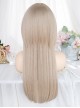 Gray Golden Air Bangs Long Straight Hair Cute Jellyfish Head Daily Classic Lolita Wig