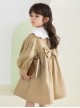 British College Style Spring Khaki Doll Collar Casual Windbreaker School Lolita Kids Long-Sleeved Coat