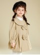 Asymmetric Lapel Bowknot Decoration Simple Casual Windbreaker School Lolita Kids Long-Sleeved Coat