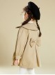 Asymmetric Lapel Bowknot Decoration Simple Casual Windbreaker School Lolita Kids Long-Sleeved Coat