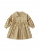 Pure Cotton Lapel Ruffled Stitching Lantern Sleeve Retro Gradient Button School Lolita Kids Long-Sleeved Coat