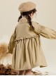 Pure Cotton Lapel Ruffled Stitching Lantern Sleeve Retro Gradient Button School Lolita Kids Long-Sleeved Coat