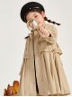 British Style Fashion Lapel Windproof Warm Sweet Bowknot Decoration Windbreaker School Lolita Kids Long-Sleeved Coat