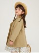 Khaki Simple Embroidery Loose All-Match Windproof Windbreaker School Lolita Kids Long-Sleeved Coat