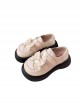 Magic Cat Cat Series Student Sweet Daily Round Toe Bowknot Mary Jane Thick-Soled Flat Shoes Sweet Lolita Shoes