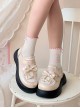 Magic Cat Cat Series Student Sweet Daily Round Toe Bowknot Mary Jane Thick-Soled Flat Shoes Sweet Lolita Shoes