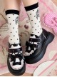 Magic Cat Cat Series Student Sweet Daily Round Toe Bowknot Mary Jane Thick-Soled Flat Shoes Sweet Lolita Shoes