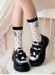 Magic Cat Cat Series Student Sweet Daily Round Toe Bowknot Mary Jane Thick-Soled Flat Shoes Sweet Lolita Shoes