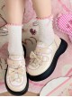 Magic Cat Cat Series Student Sweet Daily Round Toe Bowknot Mary Jane Thick-Soled Flat Shoes Sweet Lolita Shoes