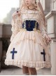 Eternal Life Song Series Spring Chiffon Lace Stitching Cross Halloween Classic Lolita Sleeveless Dress