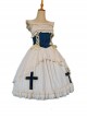 Eternal Life Song Series Spring Chiffon Lace Stitching Cross Halloween Classic Lolita Sleeveless Dress