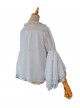 Spring Translucent Stitching Lace Trumpet Sleeve Lacing Chiffon Loose Classic Lolita Mid-Sleeve Shirt