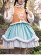 Chinese Style Plush Stand Collar Hollow Velvet Flower Rabbit Embroidered Ruffle Hem Sweet Lolita Long Sleeve Dress