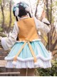 Chinese Style Plush Stand Collar Hollow Velvet Flower Rabbit Embroidered Ruffle Hem Sweet Lolita Long Sleeve Dress