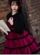 Lilith Series Playful Sexy Velvet Princess Three-Section Cake Skirt Gothic Lolita Sleeveless Dress