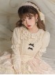 Warm Wind Series Solid Color Retro Elegant All-Match Round Neck Rose Button Puff Sleeve Classic Lolita Long-Sleeved Shirt