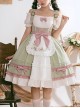 Tulip Garden Series Spring Small Fresh Tulip Embroidery Lacing Sweet Lolita Sleeveless Dress Set