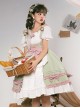 Tulip Garden Series Spring Small Fresh Tulip Embroidery Lacing Sweet Lolita Sleeveless Dress Set