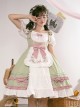 Tulip Garden Series Spring Small Fresh Tulip Embroidery Lacing Sweet Lolita Sleeveless Dress Set