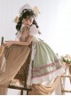 Tulip Garden Series Spring Small Fresh Tulip Embroidery Lacing Sweet Lolita Sleeveless Dress Set