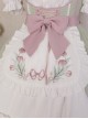 Tulip Garden Series Spring Small Fresh Tulip Embroidery Lacing Sweet Lolita Sleeveless Dress Set