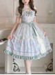 Spring Summer Elegant Lily Of The Valley Print Fresh Lace Bowknot Decoration Classic Lolita Sleeveless Dress Set