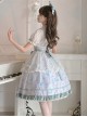 Spring Summer Elegant Lily Of The Valley Print Fresh Lace Bowknot Decoration Classic Lolita Sleeveless Dress Set