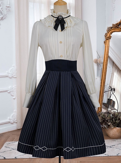 Sakurajima Women's High School Student Series School Style JK Uniform Striped School Lolita Long-Sleeved Shirt Coat Skirt Suit