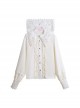 Spring Autumn Gold Thread Constellation Embroidery Lace Lapel Exquisite Star Buttons Simple JK Uniform Classic Lolita Long-Sleeved Shirt