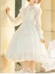 La Traviata Series French Elegant Solid Color Retro Lace Translucent Stand Collar Classic Lolita Long-Sleeved Dress