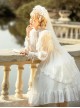 La Traviata Series French Elegant Solid Color Retro Lace Translucent Stand Collar Classic Lolita Long-Sleeved Dress