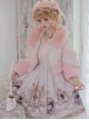 Autumn Winter Warm Thick Pink Fur Collar Lace Trumpet Sleeve Sweet Lolita Long-Sleeved Short Coat