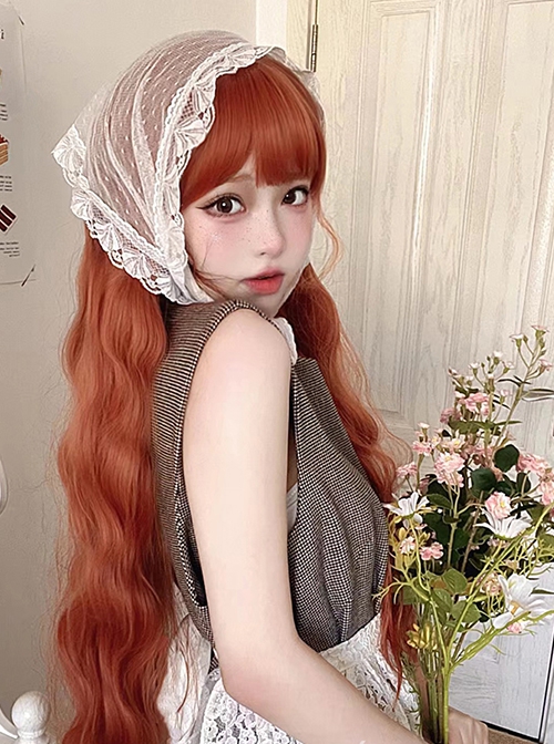 Country Style Orange Fashion Sweet Natural Long Curly Hair Sweet Lolita Wig