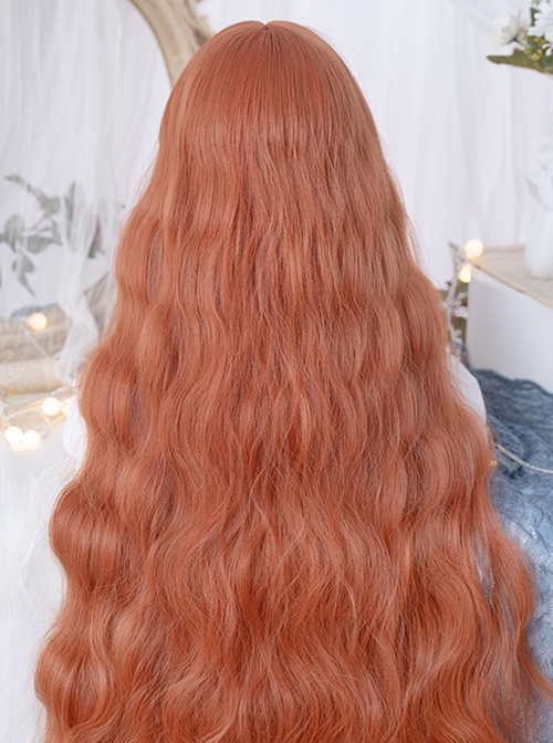 Country Style Orange Fashion Sweet Natural Long Curly Hair Sweet Lolita Wig