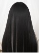 Natural Black Mixed Color Gray Hanging Ear Dyed Sweet Cute Qi Bangs Long Straight Hair Classic Lolita Wig