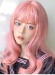 Sweet Pink Natural Long Curly Hair Air Bangs Cute Sweet Lolita Wig