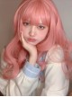 Sweet Pink Natural Long Curly Hair Air Bangs Cute Sweet Lolita Wig