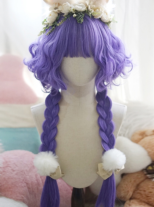 Sweet Lolita Multicolor Jellyfish Head Short Curly Hair Cute Air Bangs Wig