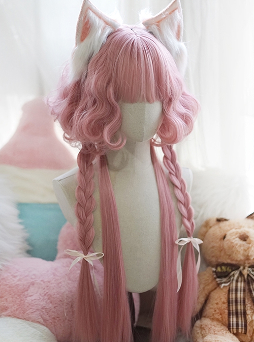 Sweet Lolita Multicolor Jellyfish Head Short Curly Hair Cute Air Bangs Wig
