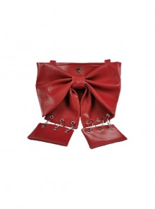 Oversized Bowknot Metal Hoop Stitching Punk Lolita Hand Shoulder Bag