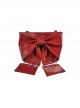 Oversized Bowknot Metal Hoop Stitching Punk Lolita Hand Shoulder Bag