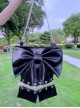 Oversized Bowknot Metal Hoop Stitching Punk Lolita Hand Shoulder Bag