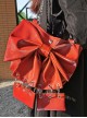 Oversized Bowknot Metal Hoop Stitching Punk Lolita Hand Shoulder Bag