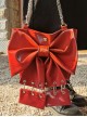 Oversized Bowknot Metal Hoop Stitching Punk Lolita Hand Shoulder Bag