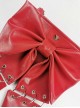 Oversized Bowknot Metal Hoop Stitching Punk Lolita Hand Shoulder Bag