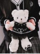 Punk Rivet Chain Cute White Little Bear Doll Bag Punk Lolita Messenger Bag