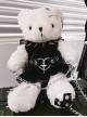 Punk Rivet Chain Cute White Little Bear Doll Bag Punk Lolita Messenger Bag