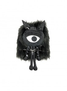 Autumn Winter Personalized Plush Chain Rivets Cartoon Punk Lolita Shoulder Messenger Bag