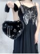 Punk Rivet Bowknot Metal Chain Decoration Black Plush Love Punk Lolita Portable Shoulder Bag